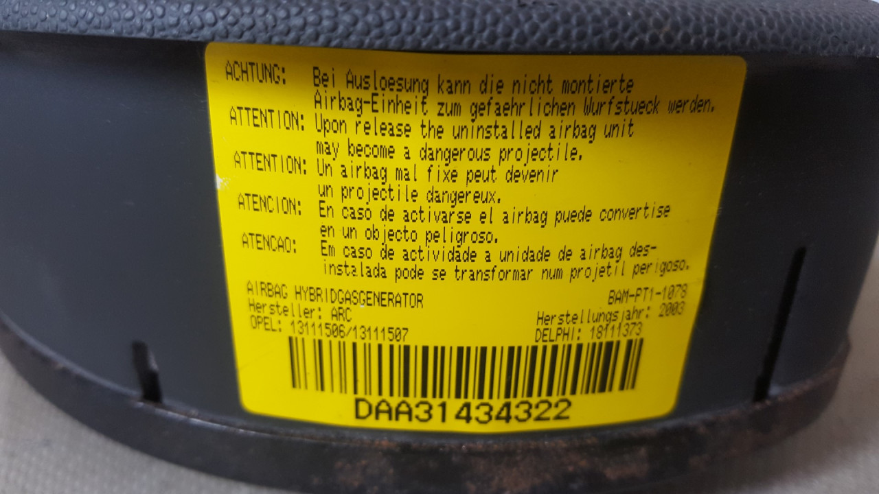 AIRBAG VOLANA OPEL CORSA C > 00-03 13111506