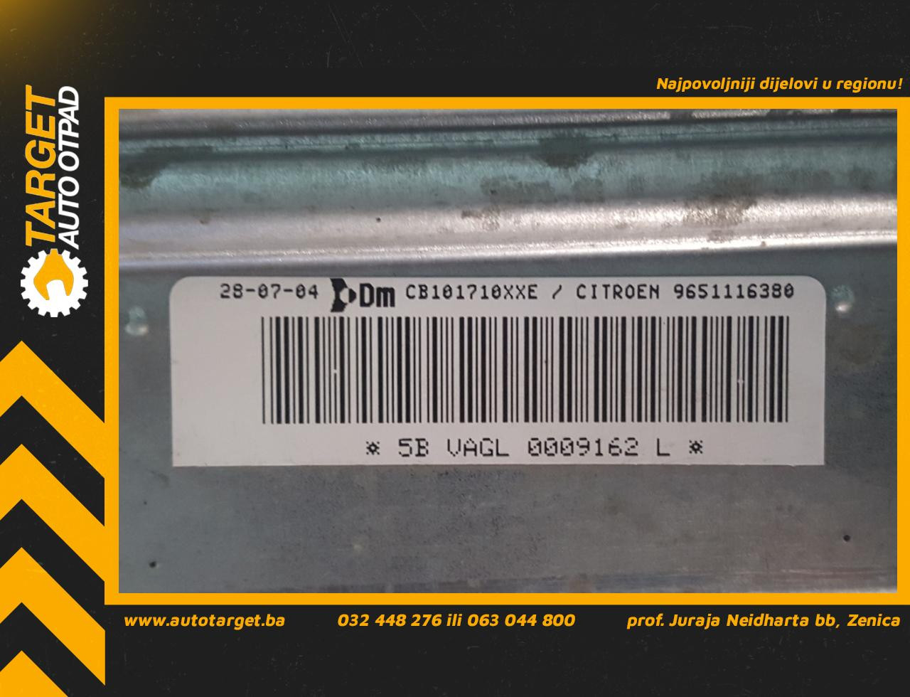 DIJELOVI AIRBAG SUVOZACA CITROEN C5 > 04-07 9651116380