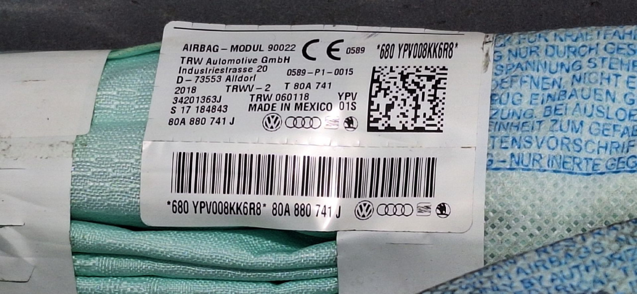 DIJELOVI KROVNI AIRBAG AUDI Q5 (FY) > 17 - 20  80A880741J