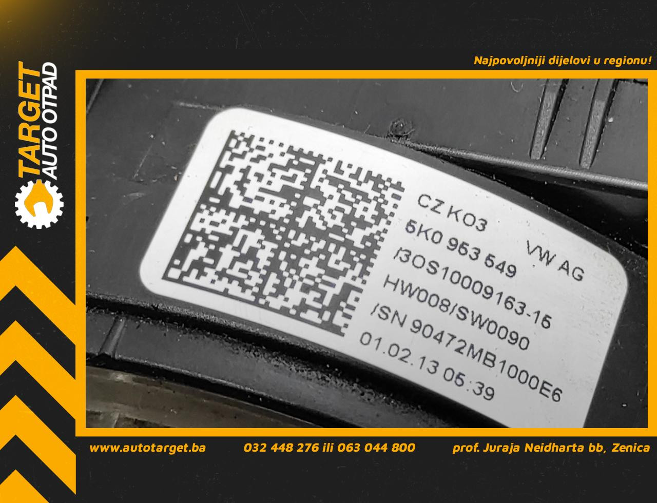 DIJELOVI SPULA VOLANA VW GOLF 6 > 08-12 5K0963549