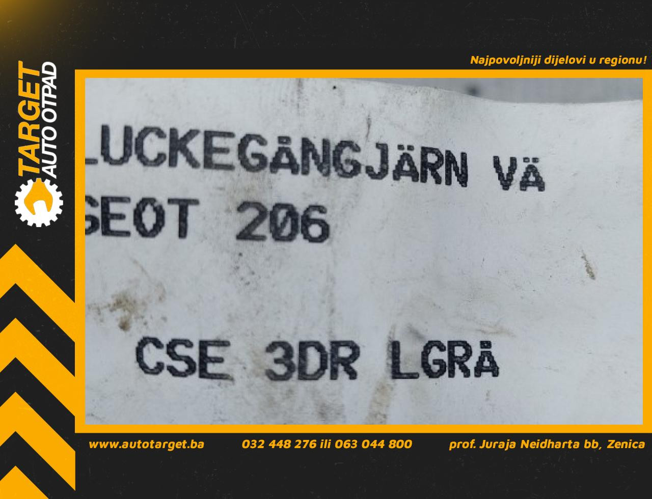 DIJELOVI BAGLAMA GEPEKA PEUGEOT 206 > 98-09