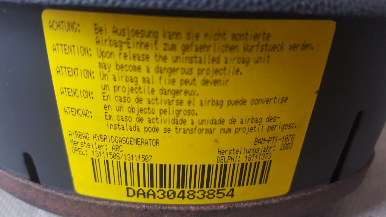 AIRBAG VOLANA OPEL CORSA C > 00-03 13111506