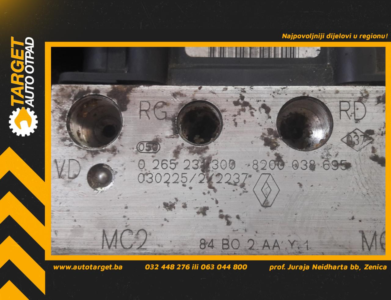 ABS ELEKTRONIKA RENAULT SCENIC > 03-06 8200038695 0265800317