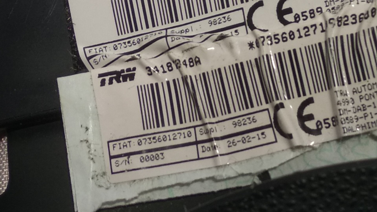 AIRBAG VOLANA FIAT FIORINO > 07-16 07356012710