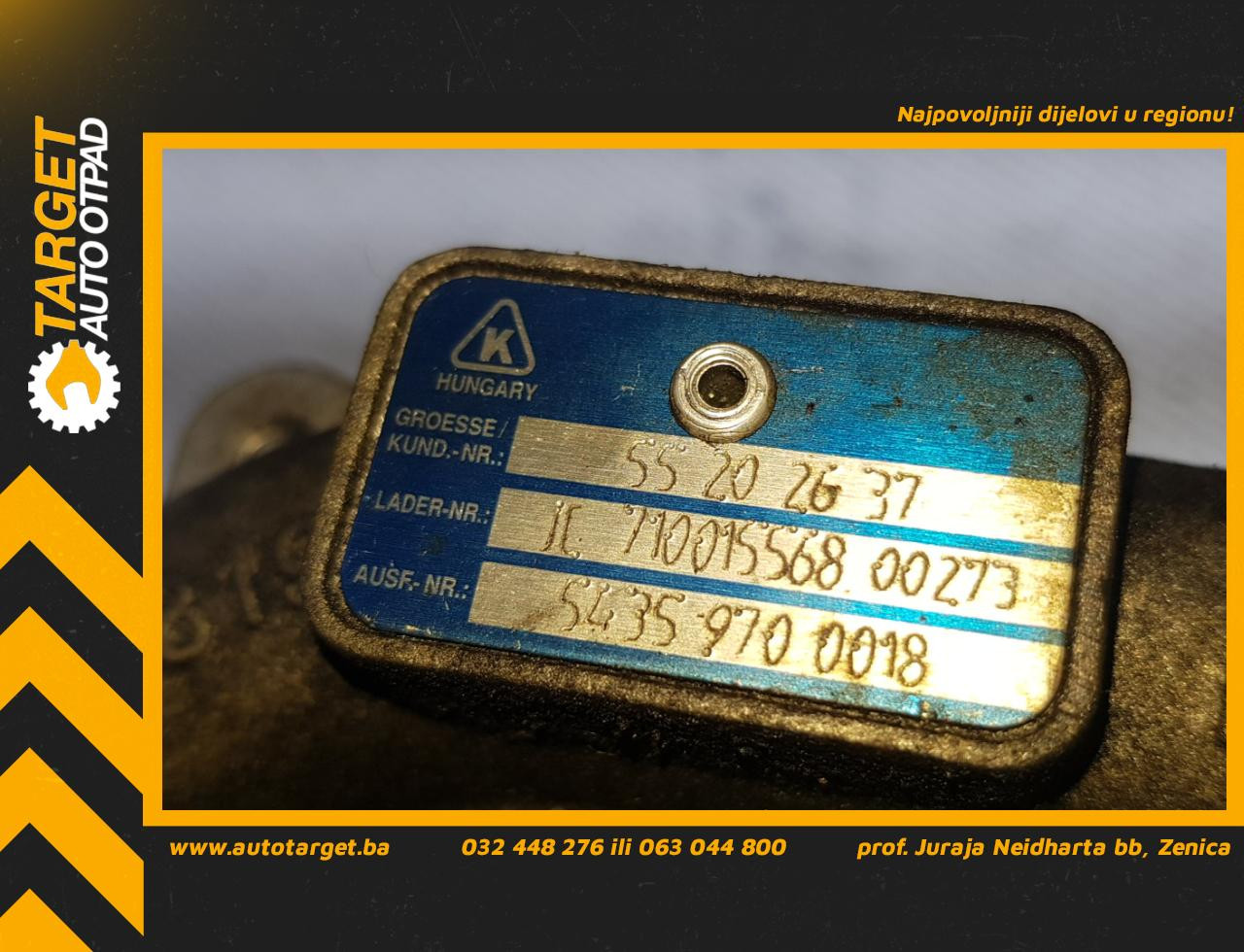 DIJELOVI TURBINA FIAT PUNTO EVO > 09-12 1.3 55202637