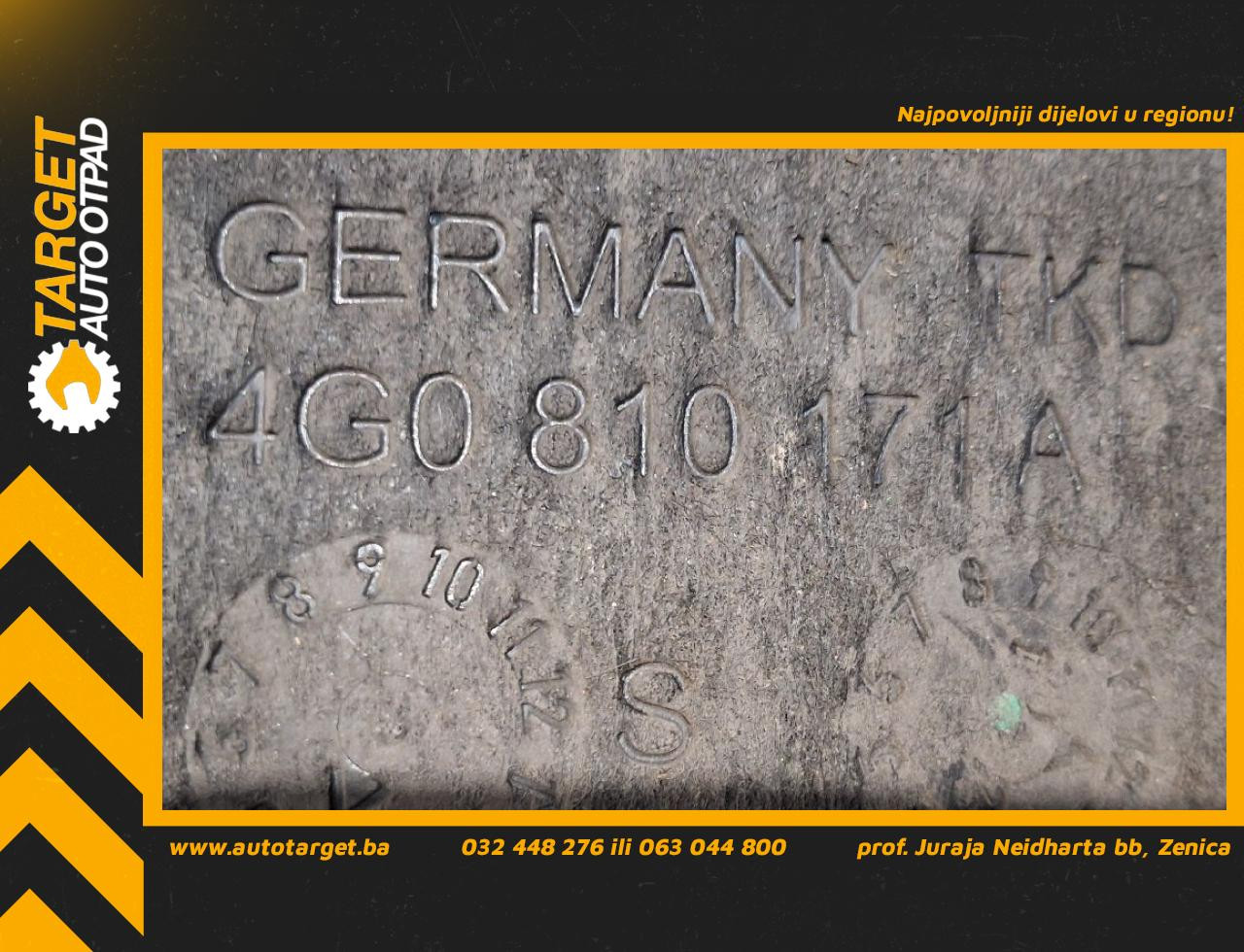 DIJELOVI UNUTRASNJI BLATOBRAN AUDI A6 4G > 11-14 4G0810171A