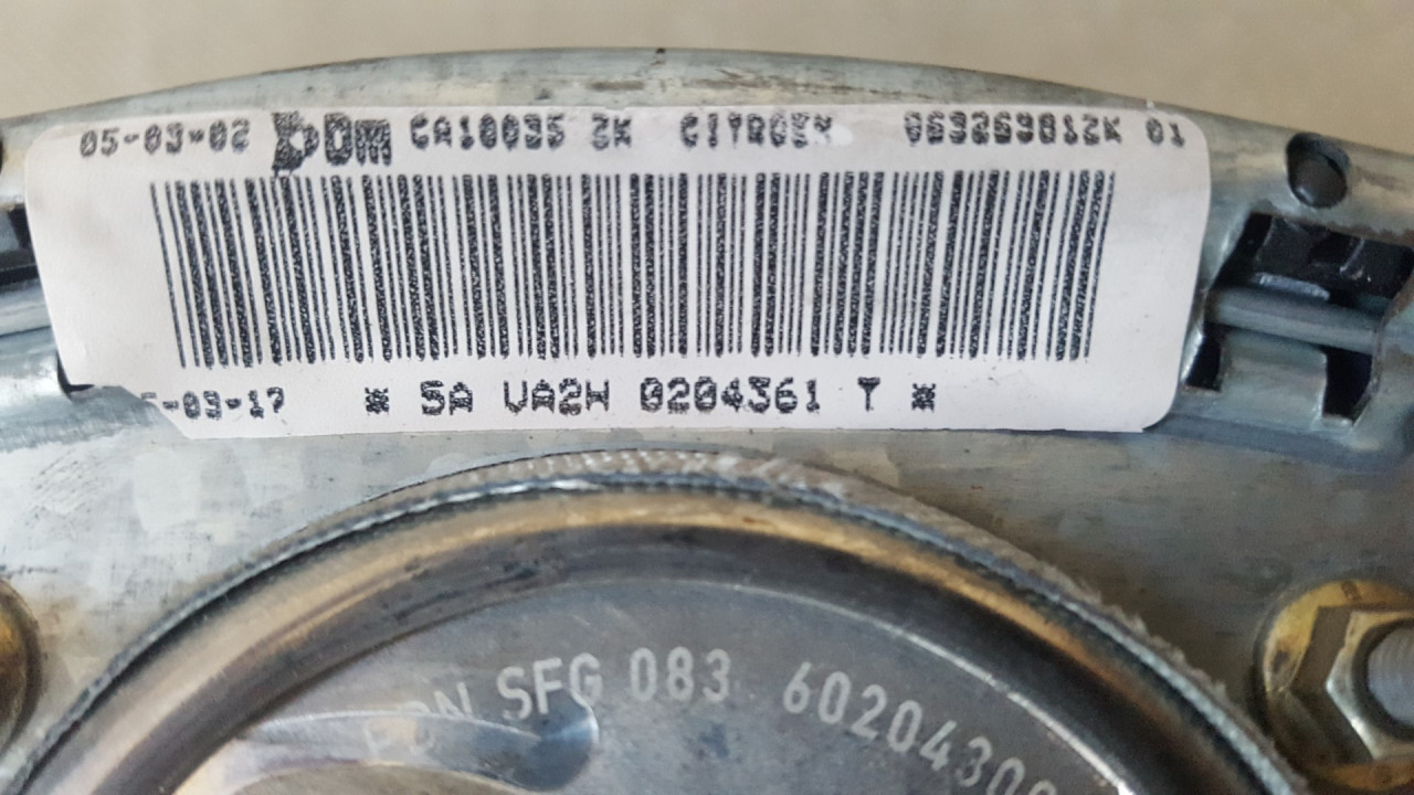 DIJELOVI AIRBAG VOLANA CITROEN C5 > 01-04 SFG26451