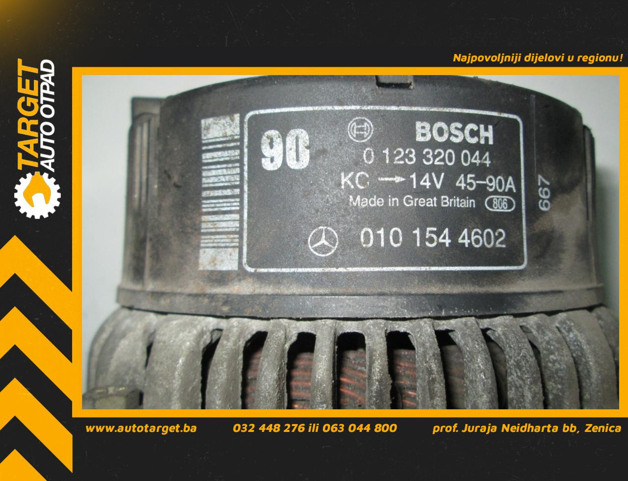 ALTERNATOR MERCEDES C KLASA (W202) > 93-00 0123320044