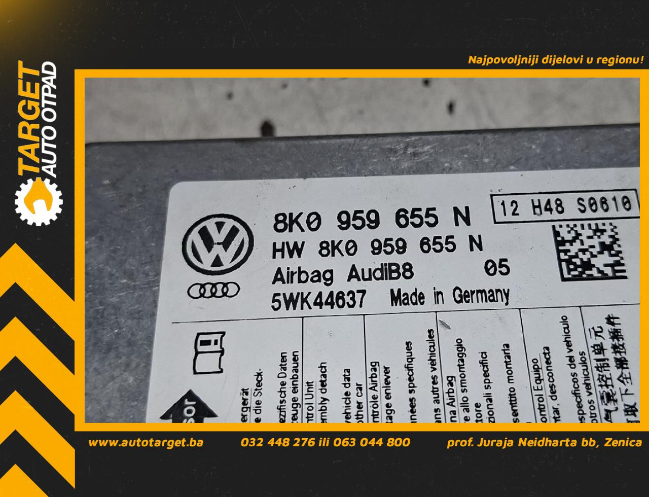 DIJELOVI ELEKTRONIKA AIRBAGA AUDI A4 (B8) > 12-15 2.0 8K0959655N