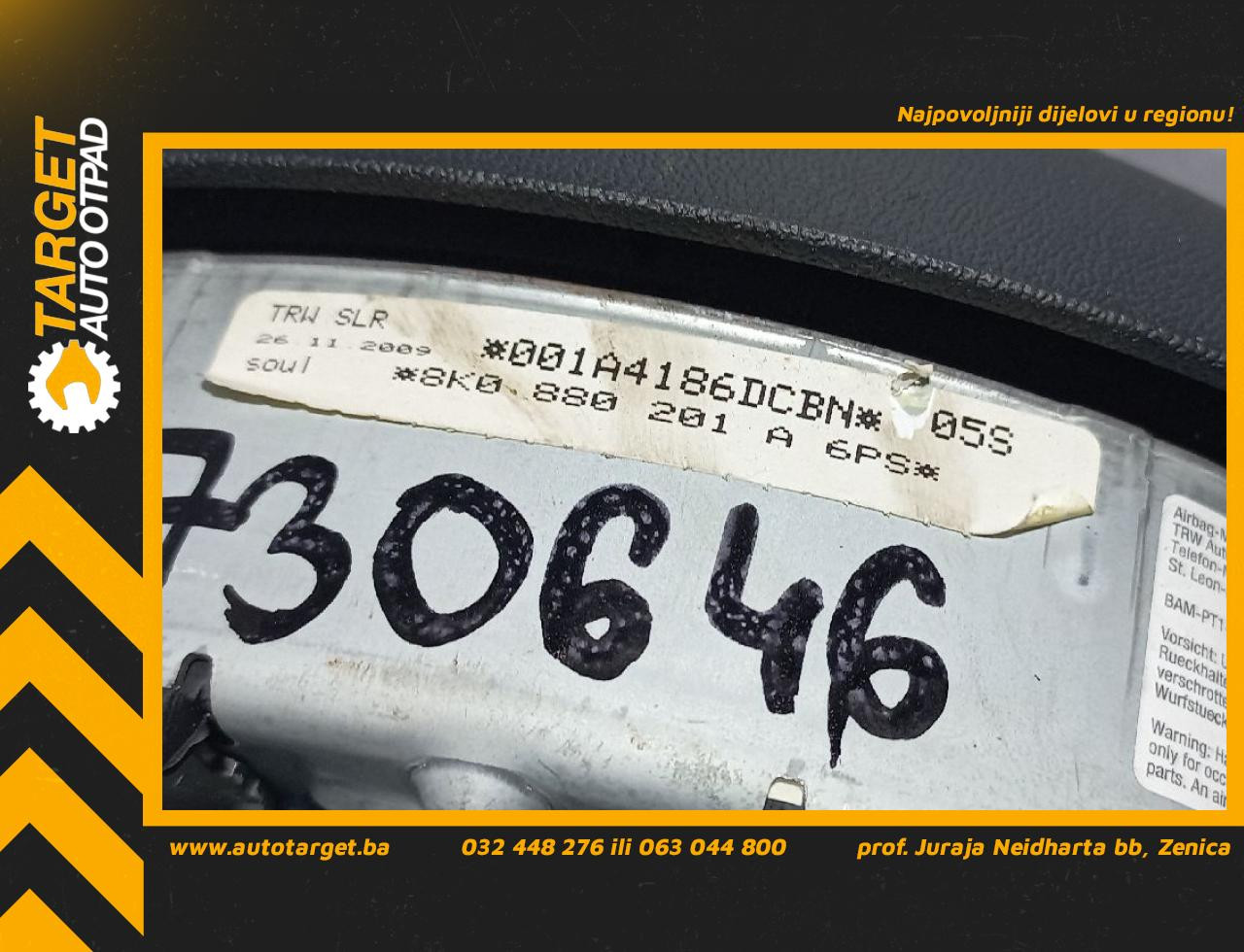 DIJELOVI AIRBAG VOLANA AUDI A4 (B8) > 07-11 2.0 8K0880201A