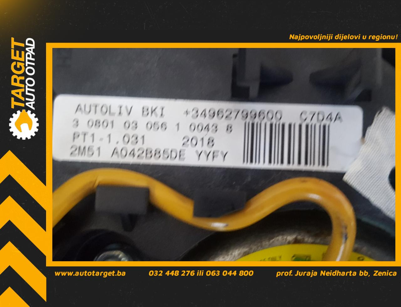 DIJELOVI AIRBAG VOLANA FORD FOCUS > 01-05 AO42B85DE