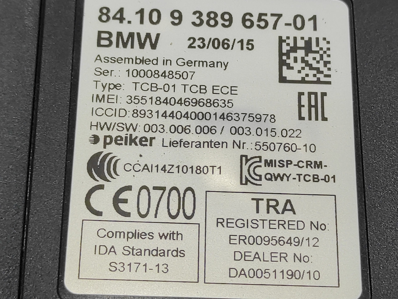 ELEKTRONIKA MODUL BMW SERIJA 5 (F10/F11) > 13-16 938965