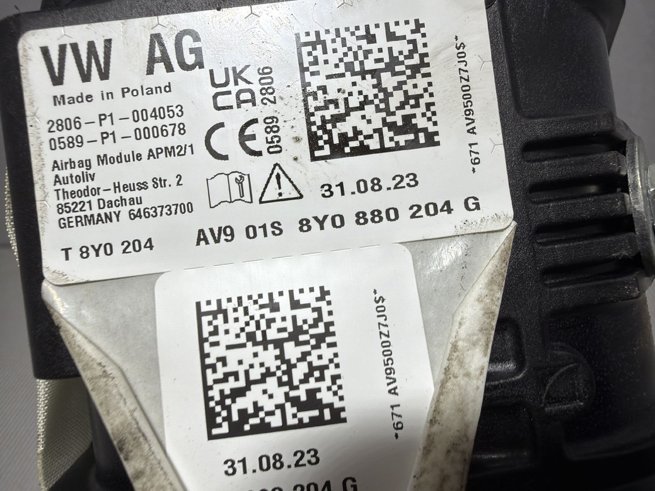 DIJELOVI AIRBAG SUVOZACA AUDI A3 (8Y) > 20 -  1.5 8Y0880204G