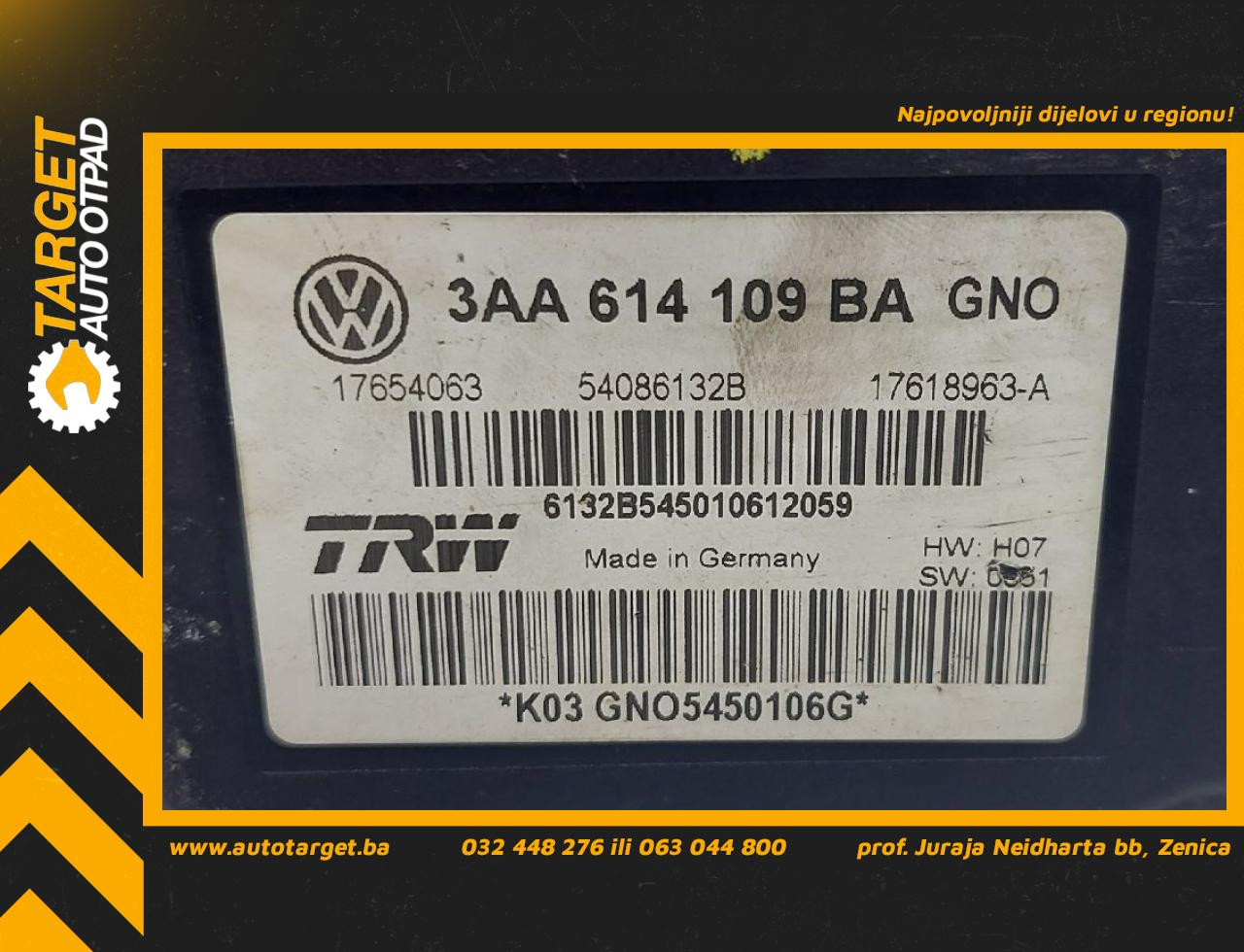 DIJELOVI ABS ELEKTRONIKA VW PASSAT B7 > 10-14 2.0 3AA614109BA