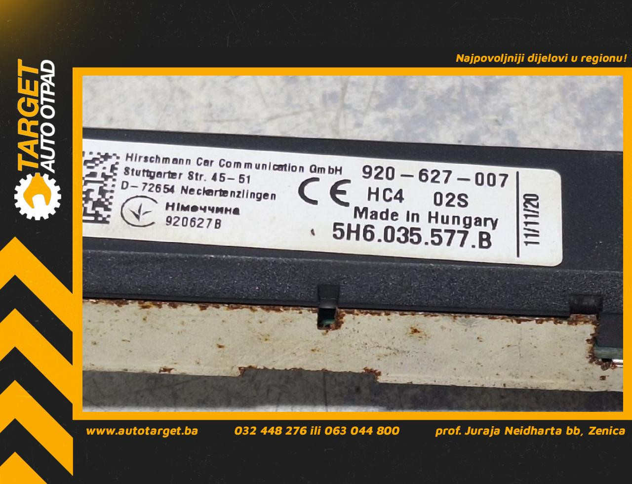 DIJELOVI ANTENA VW GOLF 8 > 19- 2.0 5H6035577B