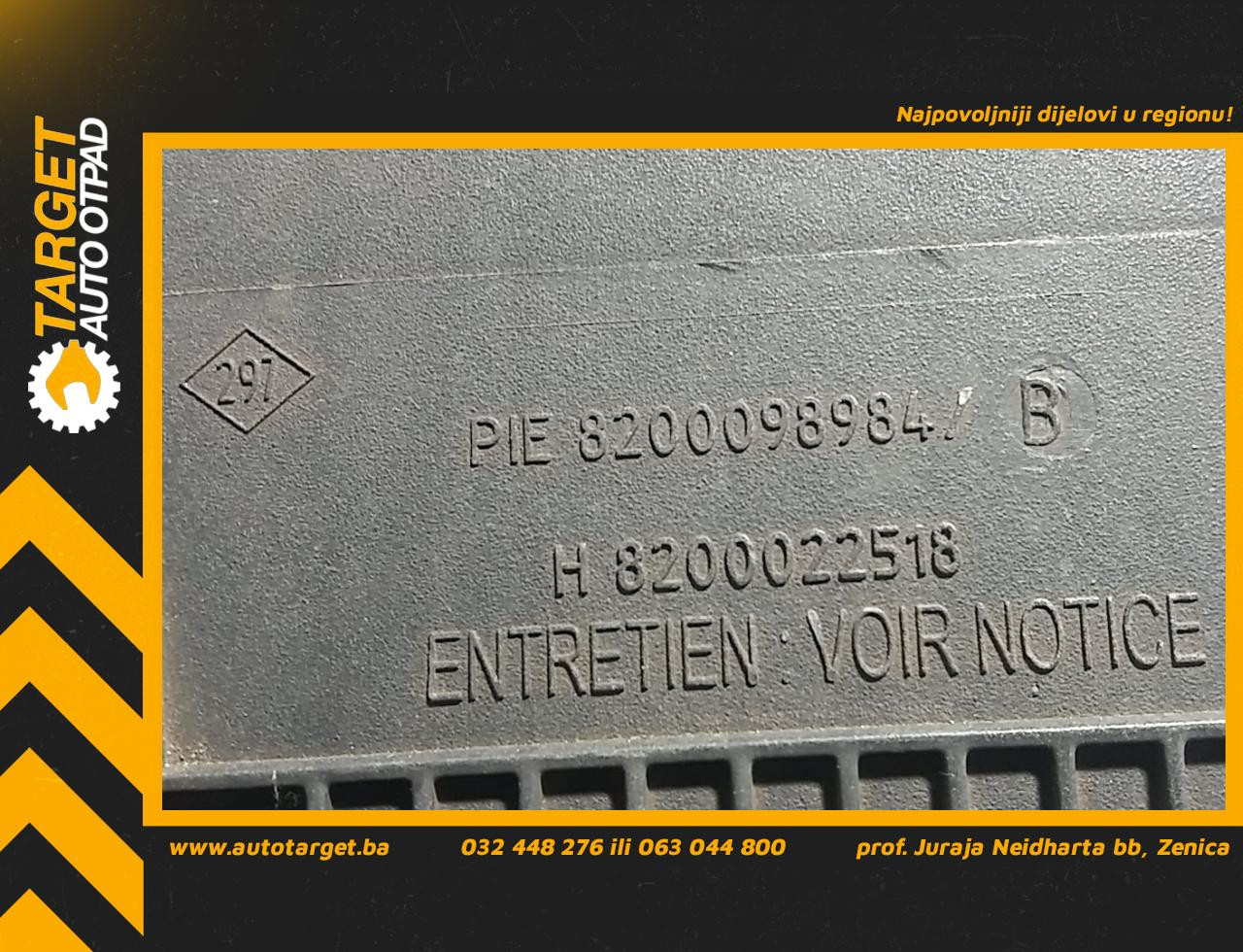 KUCISTE FILTERA ZRAKA RENAULT LAGUNA > 01-05 8200098984