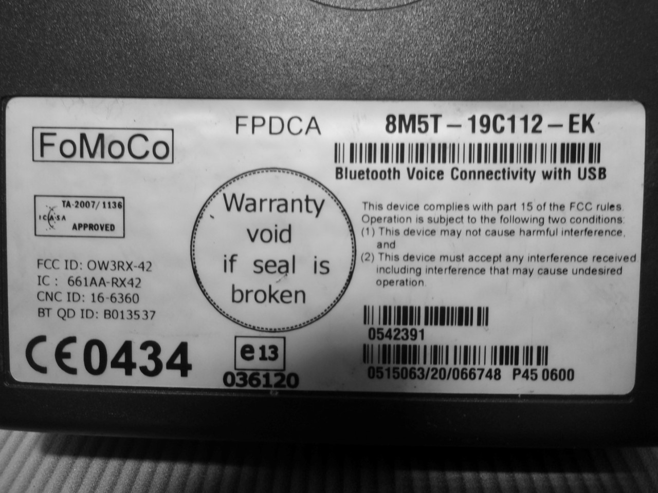 ELEKTRONIKA MODUL FORD FOCUS > 07-11 8M5T19C112EK