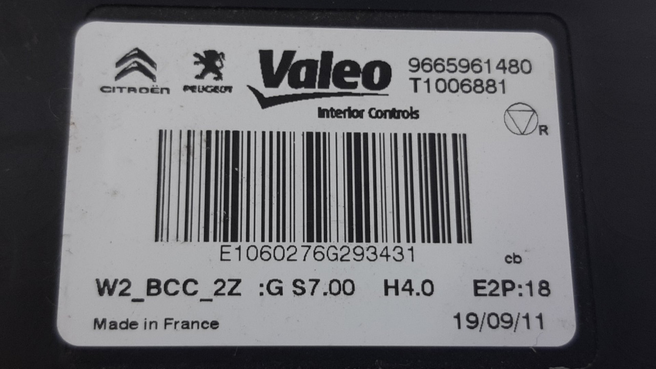 BCM ELEKTRONIKA PEUGEOT 508 > 14-18 9665961480