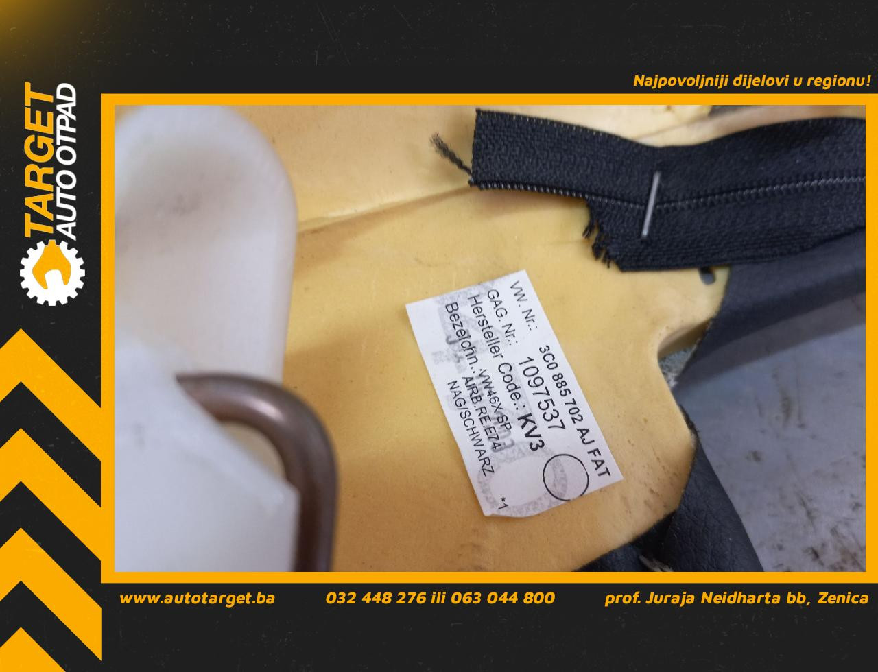 DIJELOVI AIRBAG SJEDISTA VW PASSAT B6 > 05-10 2.0 3C0885702AJ