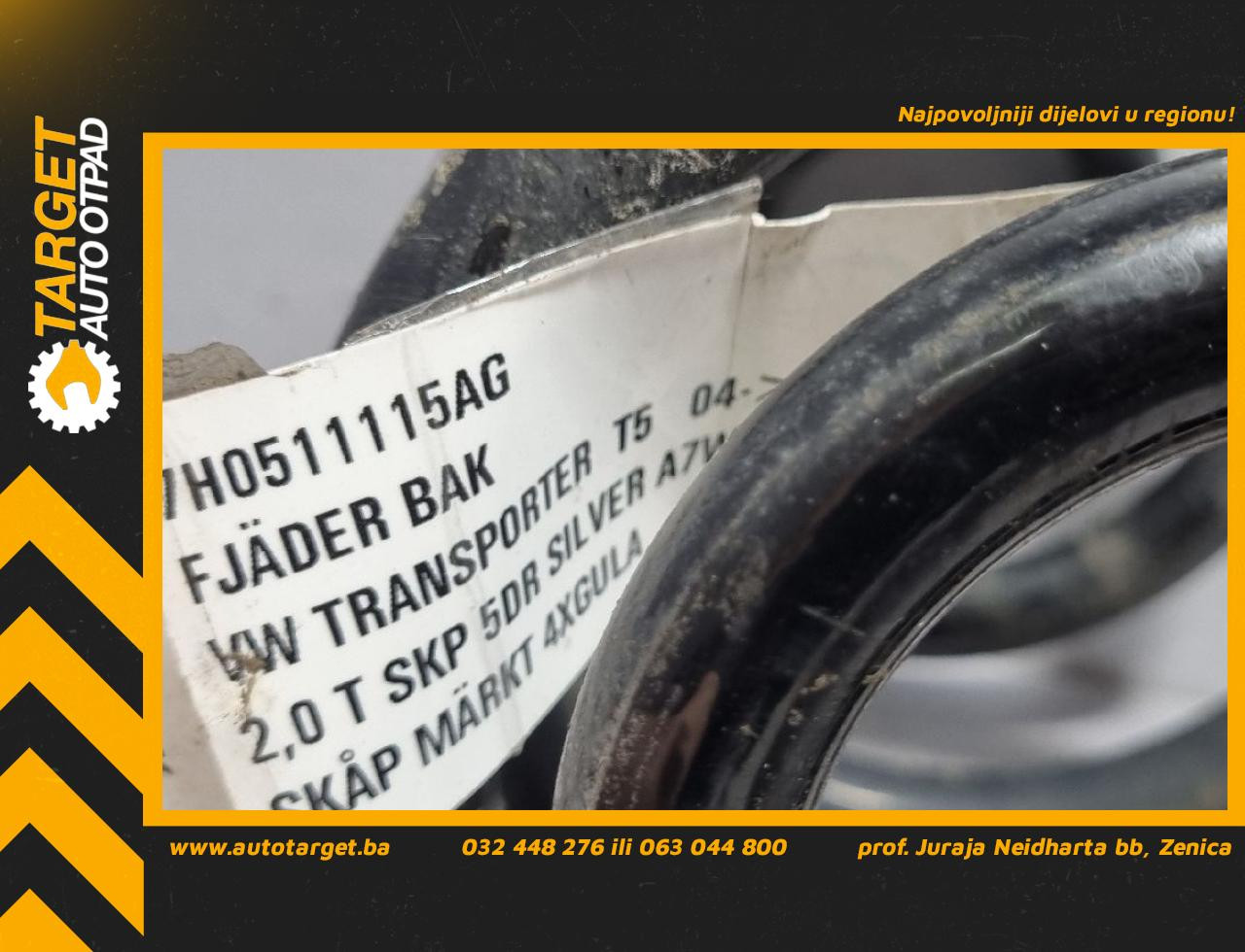 DIJELOVI OPRUGA AMORTIZERA VW T5 > 09-15 7H0511115AG