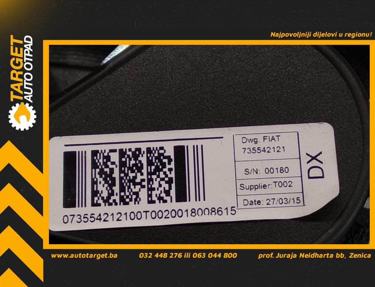 DIJELOVI POJAS FIAT QUBO > 08-16 735542121