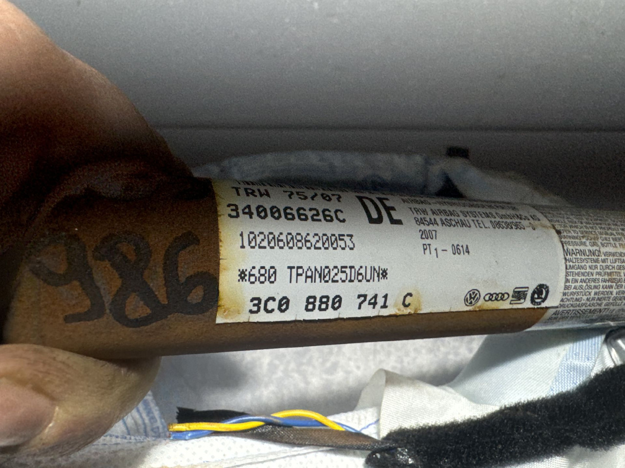 KROVNI AIRBAG VW PASSAT B6 > 05-10 3C0880741C