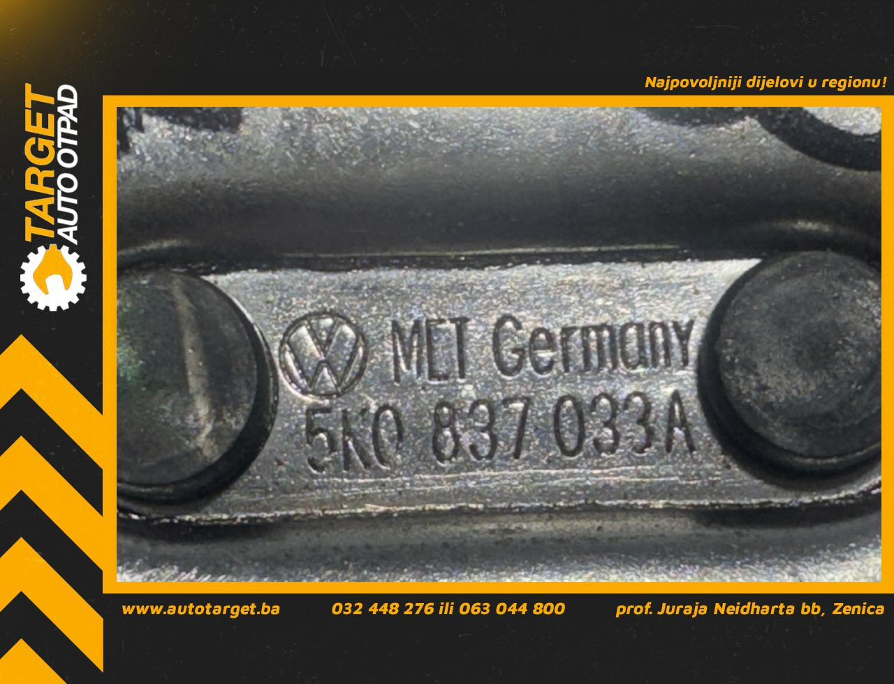 DIJELOVI ZABRAVAK GEPEKA VW PASSAT B7 > 10-14 5K0837033A