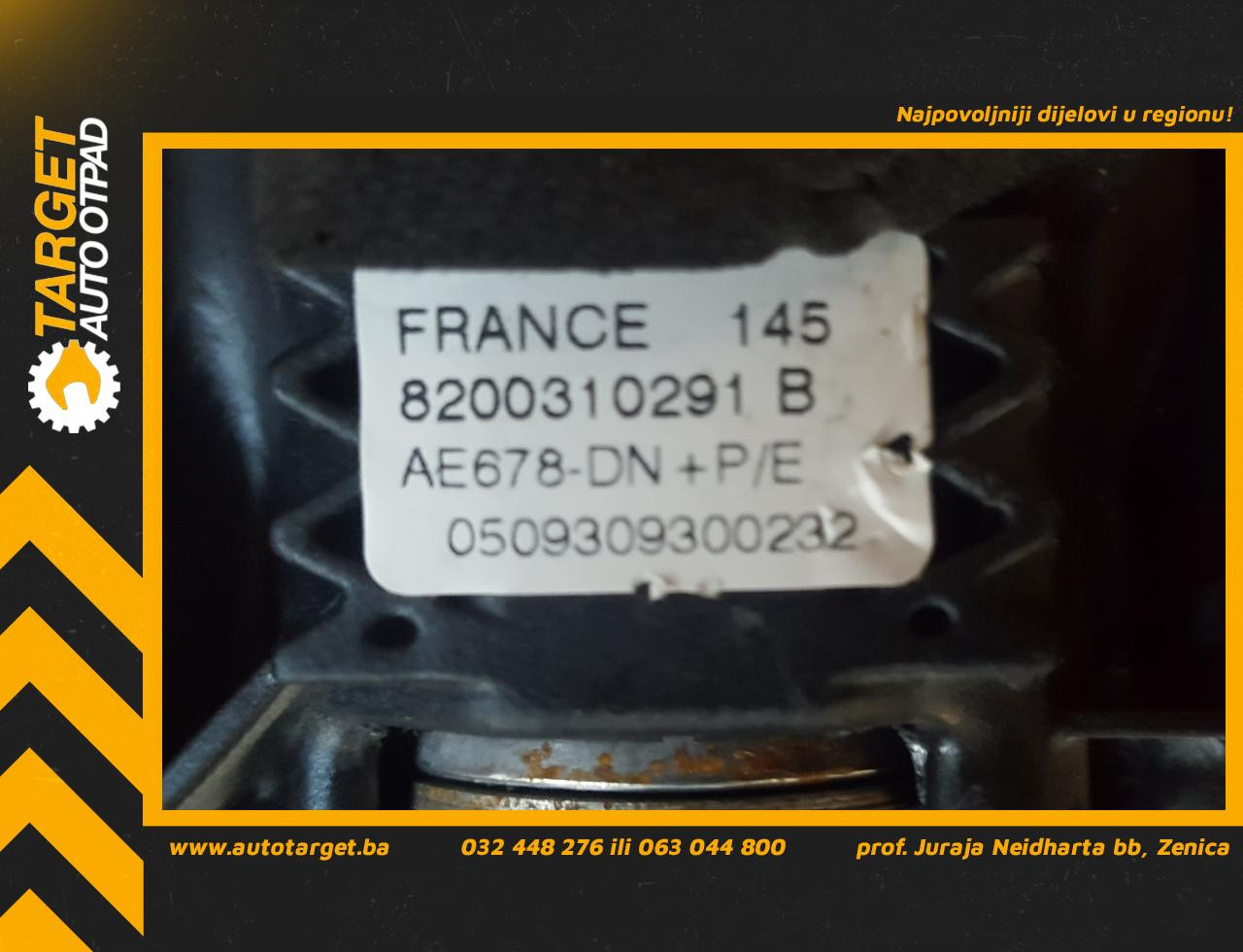 DIJELOVI AIRBAG VOLANA RENAULT SCENIC > 06-09 8200310291B