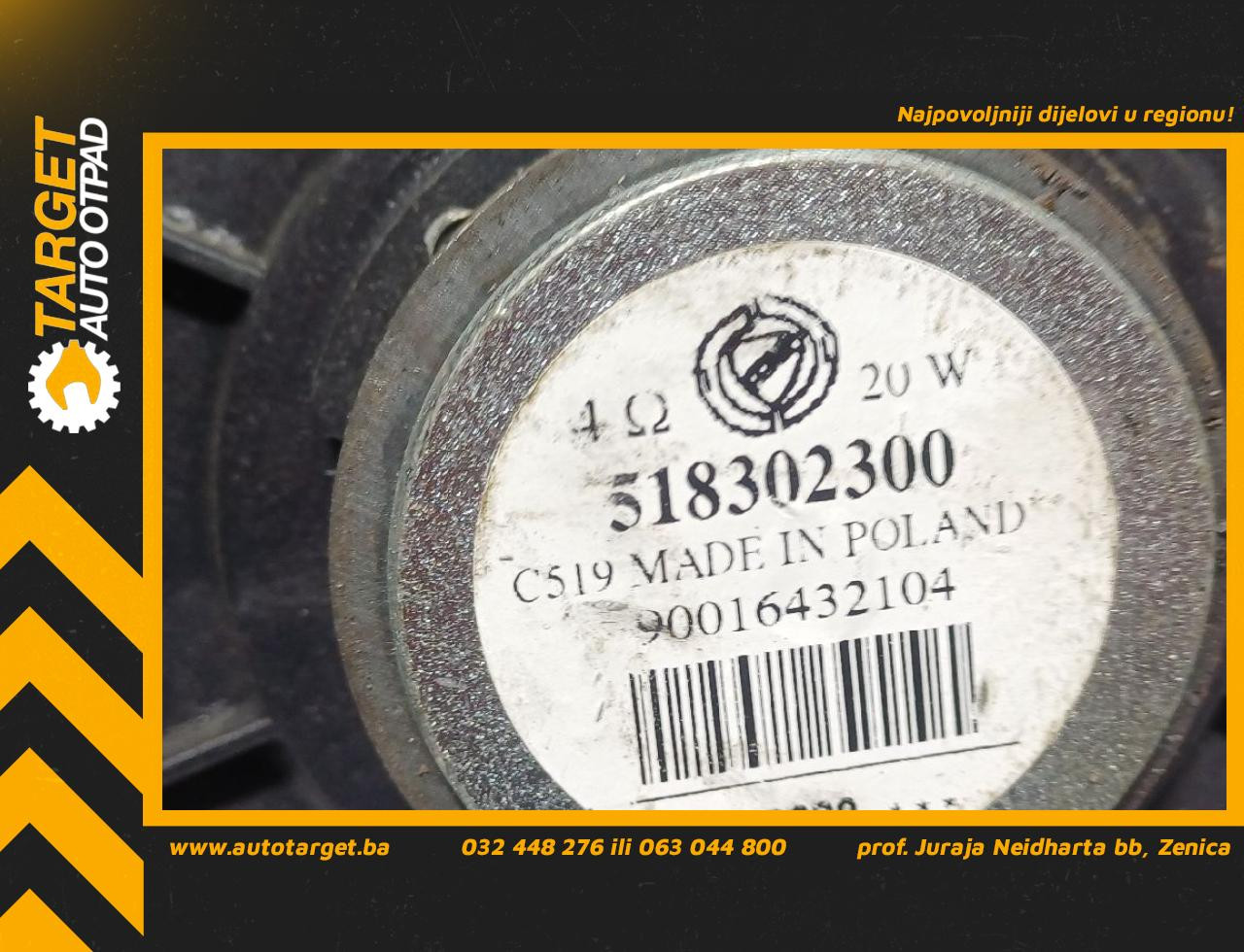 DIJELOVI ZVUCNIK CITROEN JUMPER > 14- 518302300