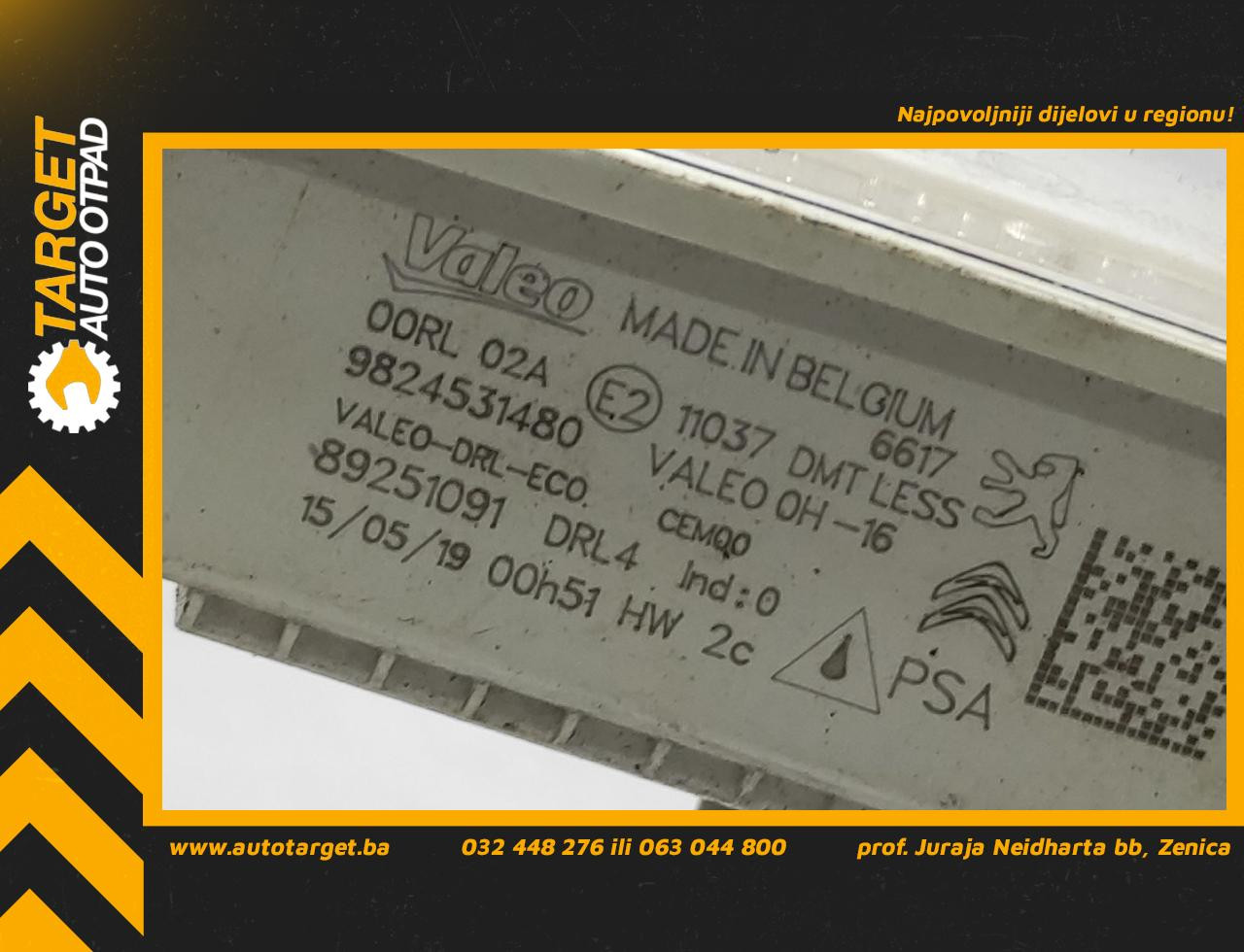 DNEVNO SVJETLO PEUGEOT EXPERT/TRAVELLER > 16- 9824531480