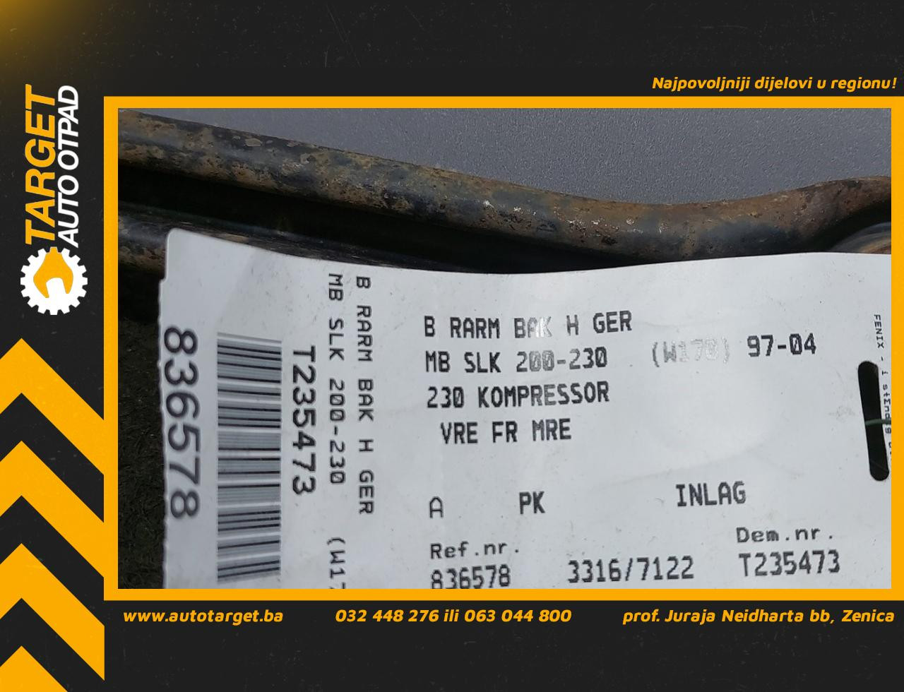 DIJELOVI RAME MERCEDES SLK (R170) > 96-03