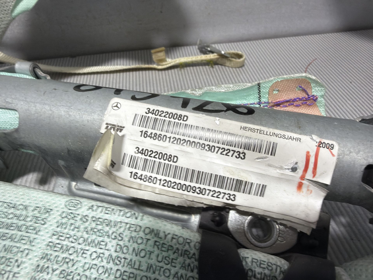 DIJELOVI KROVNI AIRBAG MERCEDES ML (W164) > 08-11 3.0 1648601202