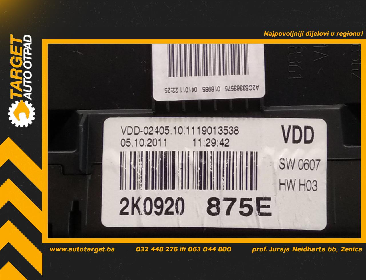 DIJELOVI CELER SAT VW CADDY > 10-15 2K0920875E