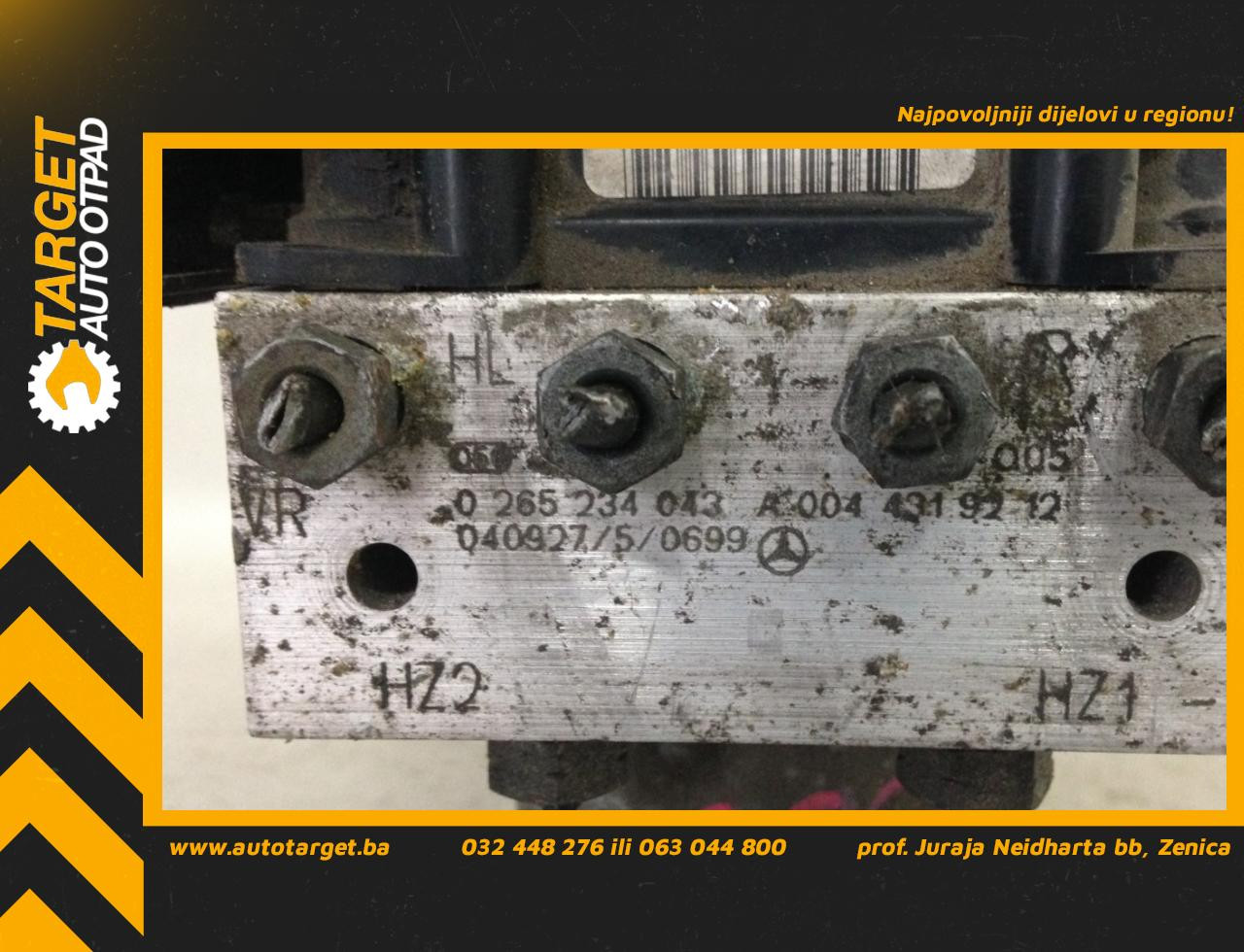 ABS ELEKTRONIKA MERCEDES A KLASA (W169) > 04-07 A0044319212 02659