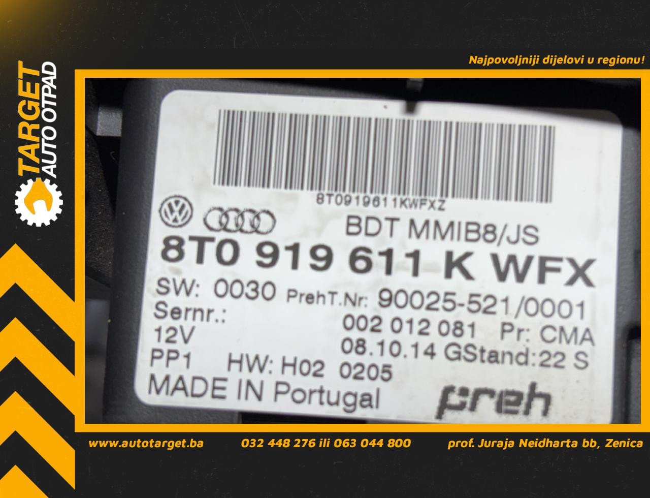 DIJELOVI CENTRALNA KONZOLA AUDI A4 (B8) > 12-15 2.0 8T0919611K
