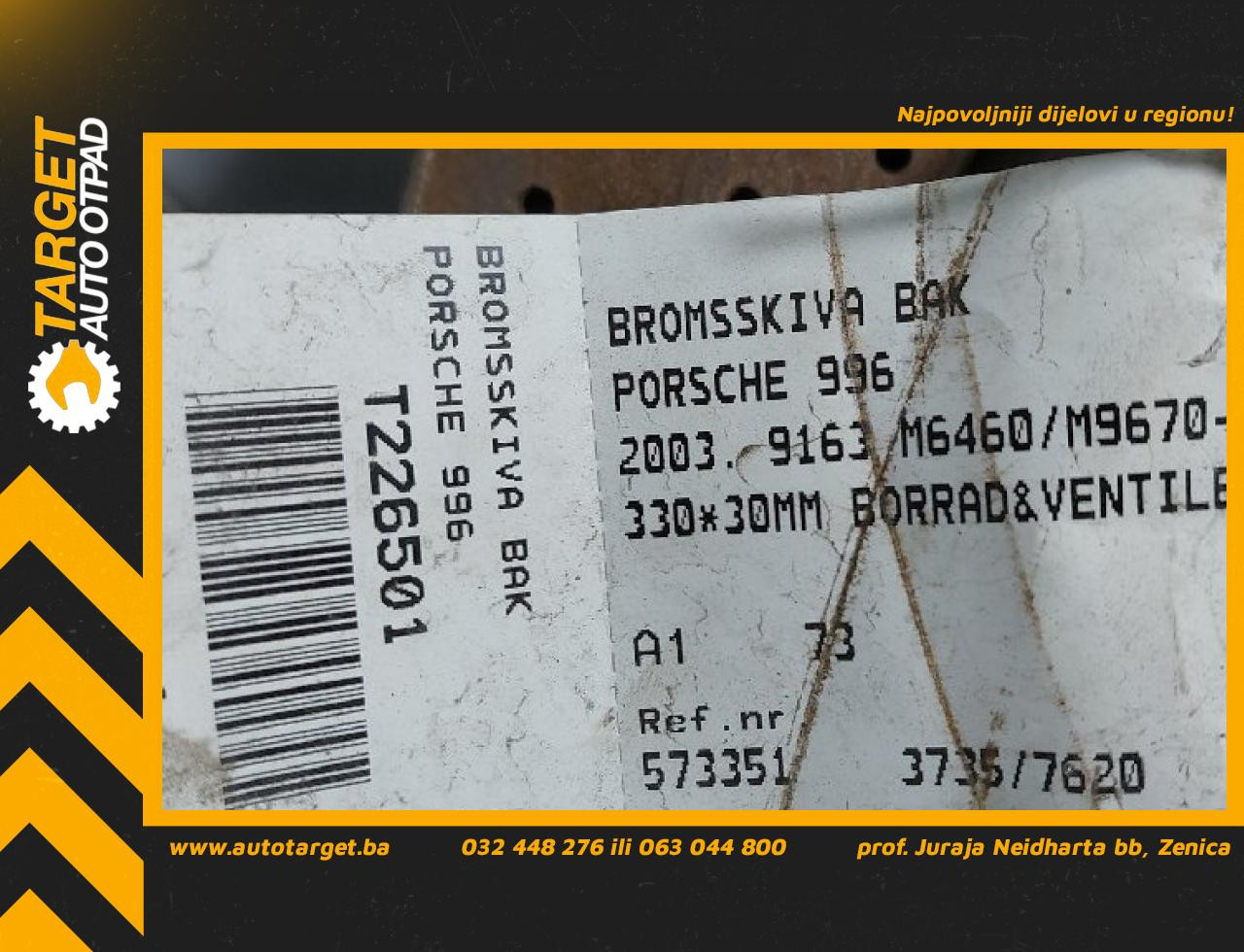 DIJELOVI KOCIONI DISK PORSCHE BOXTER (986) > 97-04