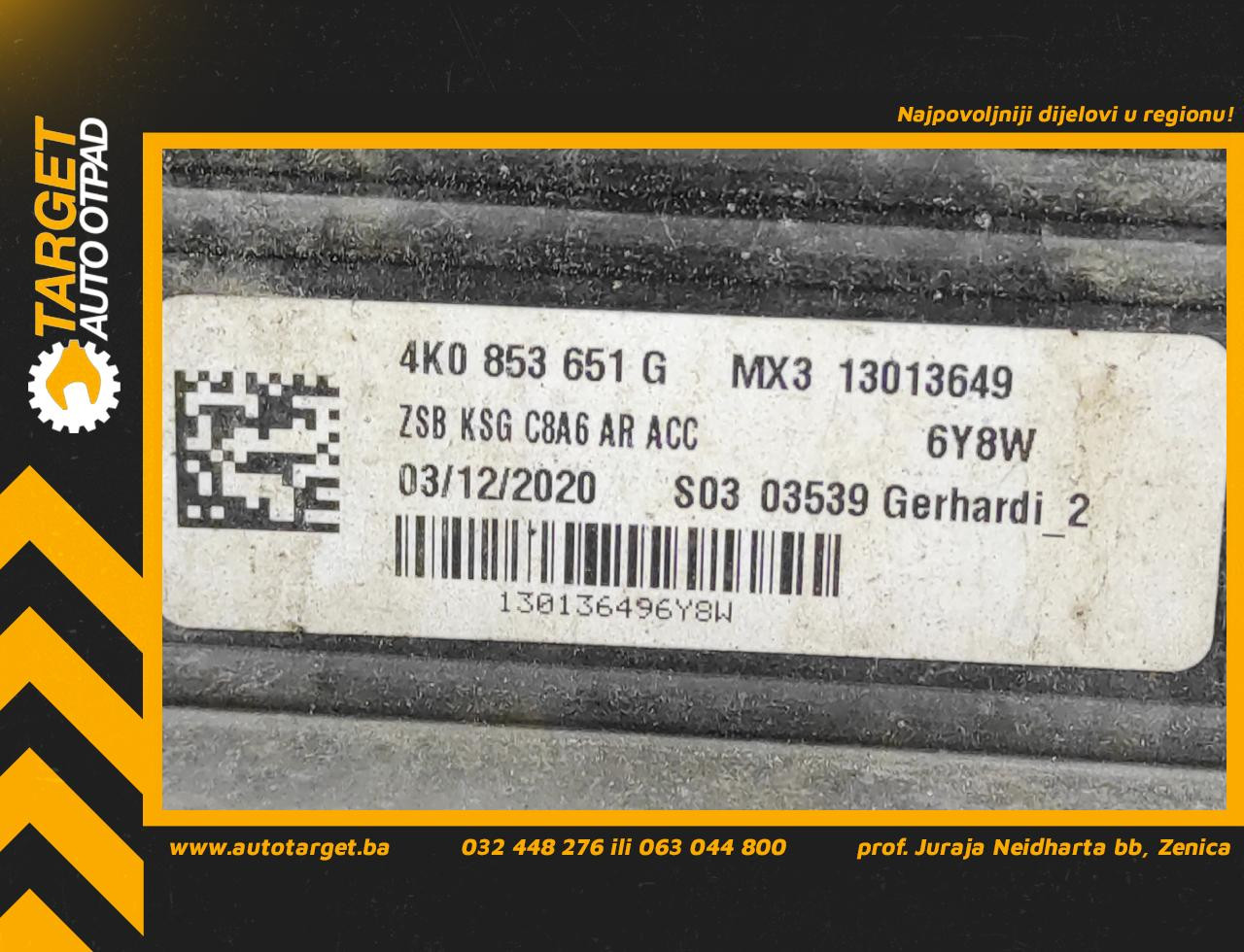 DIJELOVI MASKA AUDI A6 4K > 18- 4K0853651G