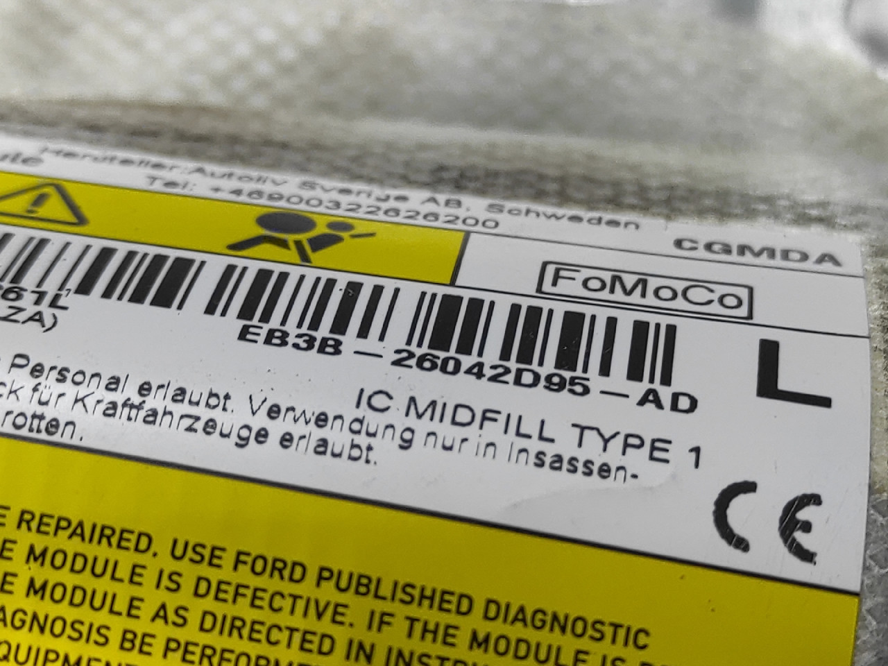 KROVNI AIRBAG FORD RANGER > 16- EB3B26042D95AD