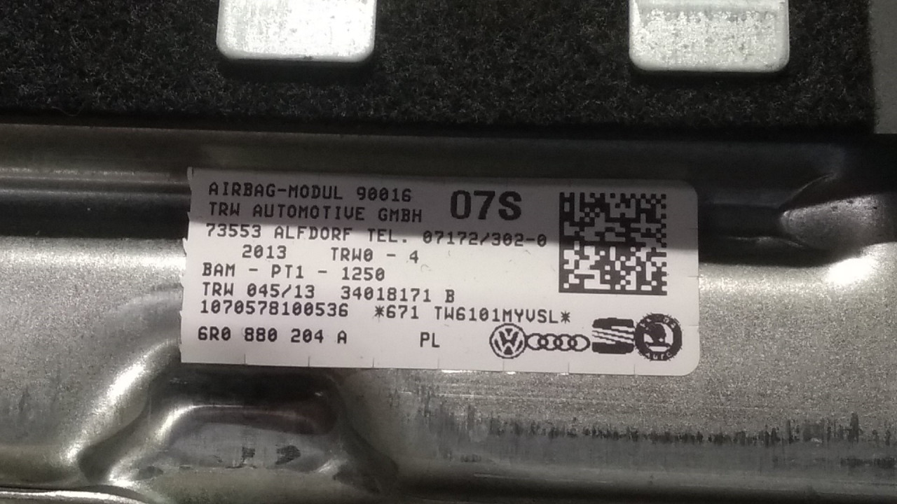 AIRBAG SUVOZACA VW POLO > 09-14 6R0880204A