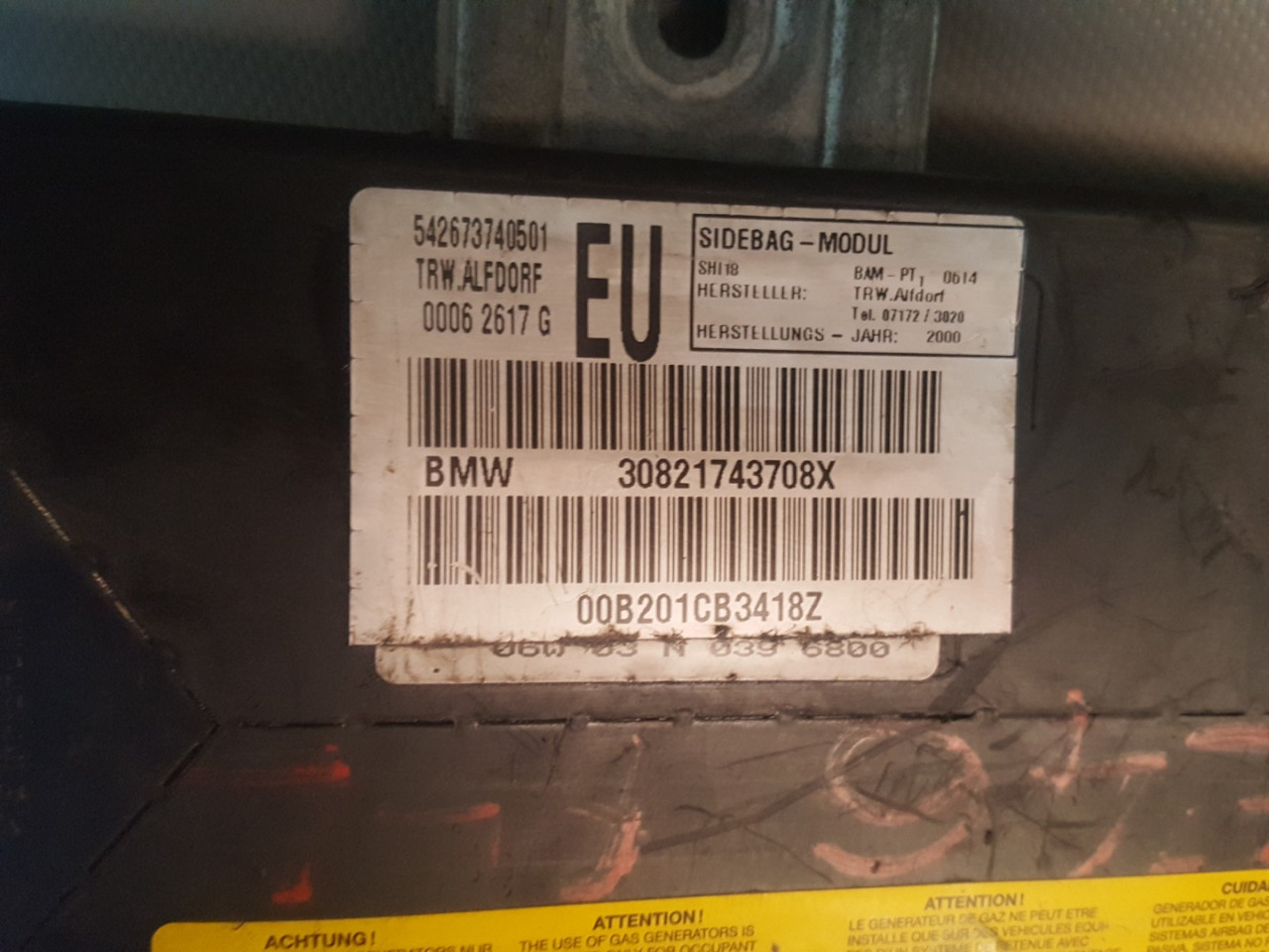 AIRBAG SJEDISTA BMW SERIJA 3 (E46) > 02-05 30821743708X