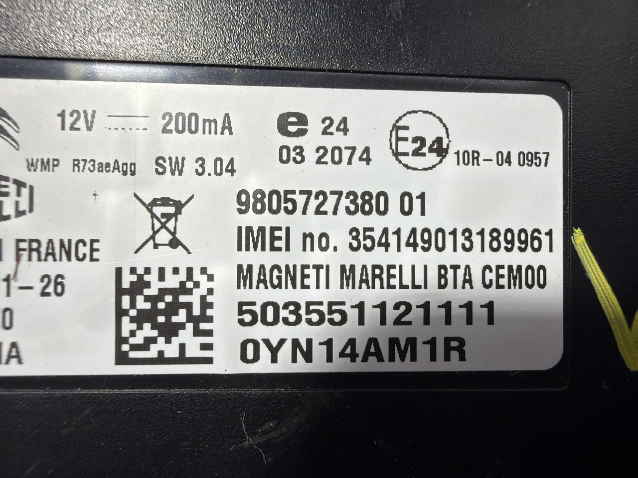DIJELOVI ELEKTRONIKA MODUL CITROEN DS5 > 11-15 2.0 9805727380