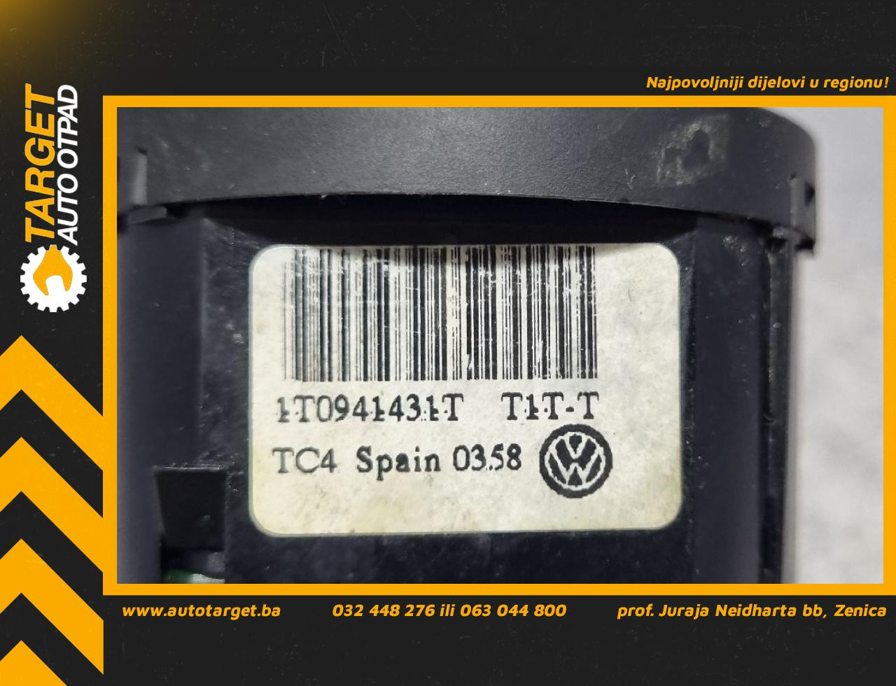 DIJELOVI PREKIDACI SVJETLA VW CADDY > 03-10 1.9 1T0941431T