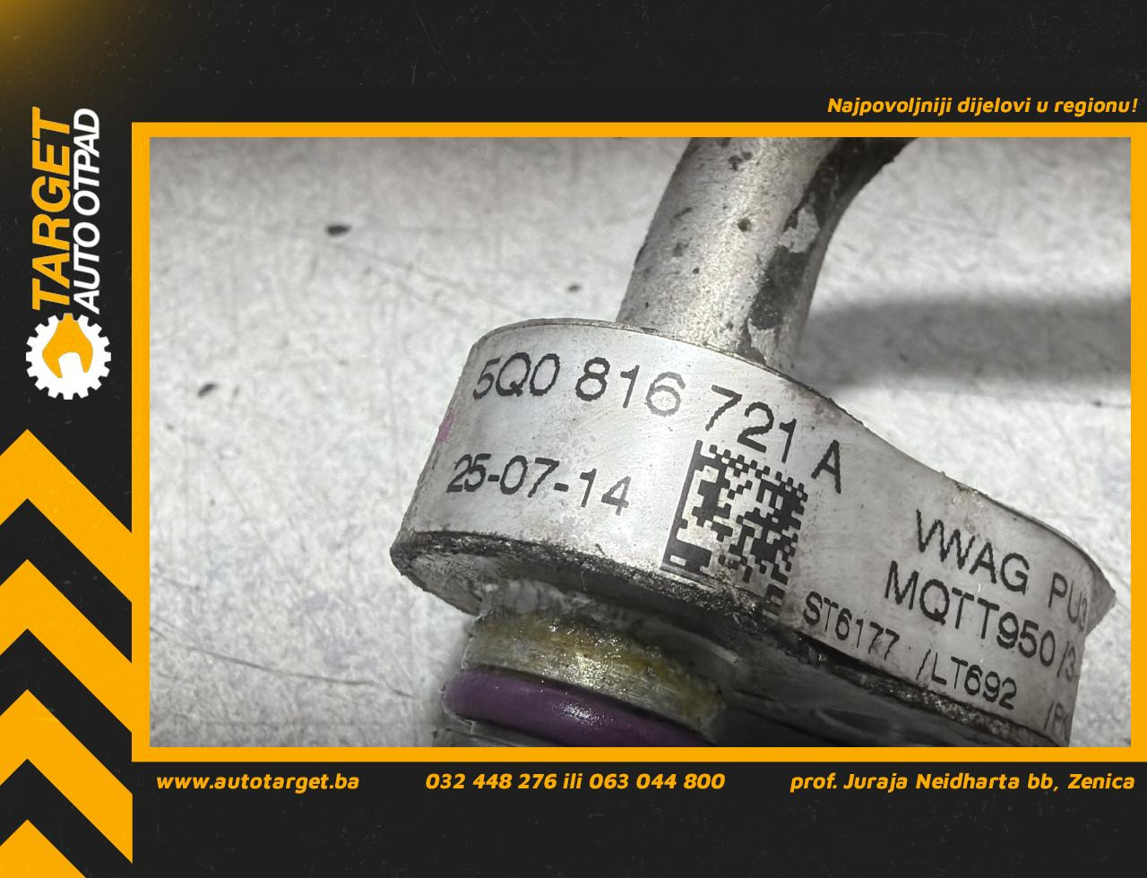 DIJELOVI CRIJEVO KLIME VW GOLF 7 > 12-16 1.6 5Q0816721A