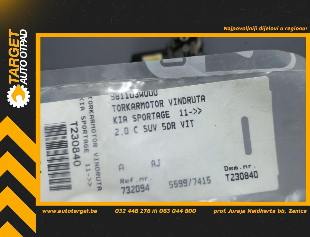 MOTORIC PREDNJEG BRISACA KIA SPORTAGE > 11-15 981103W000