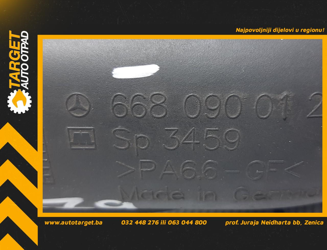 DIJELOVI CRIJEVO MERCEDES A KLASA (W168) > 97-01 6680900129