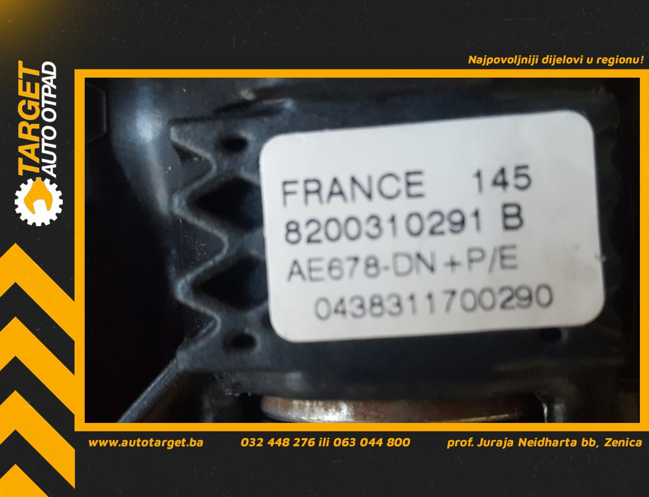 DIJELOVI AIRBAG VOLANA RENAULT SCENIC > 06-09 8200310291B