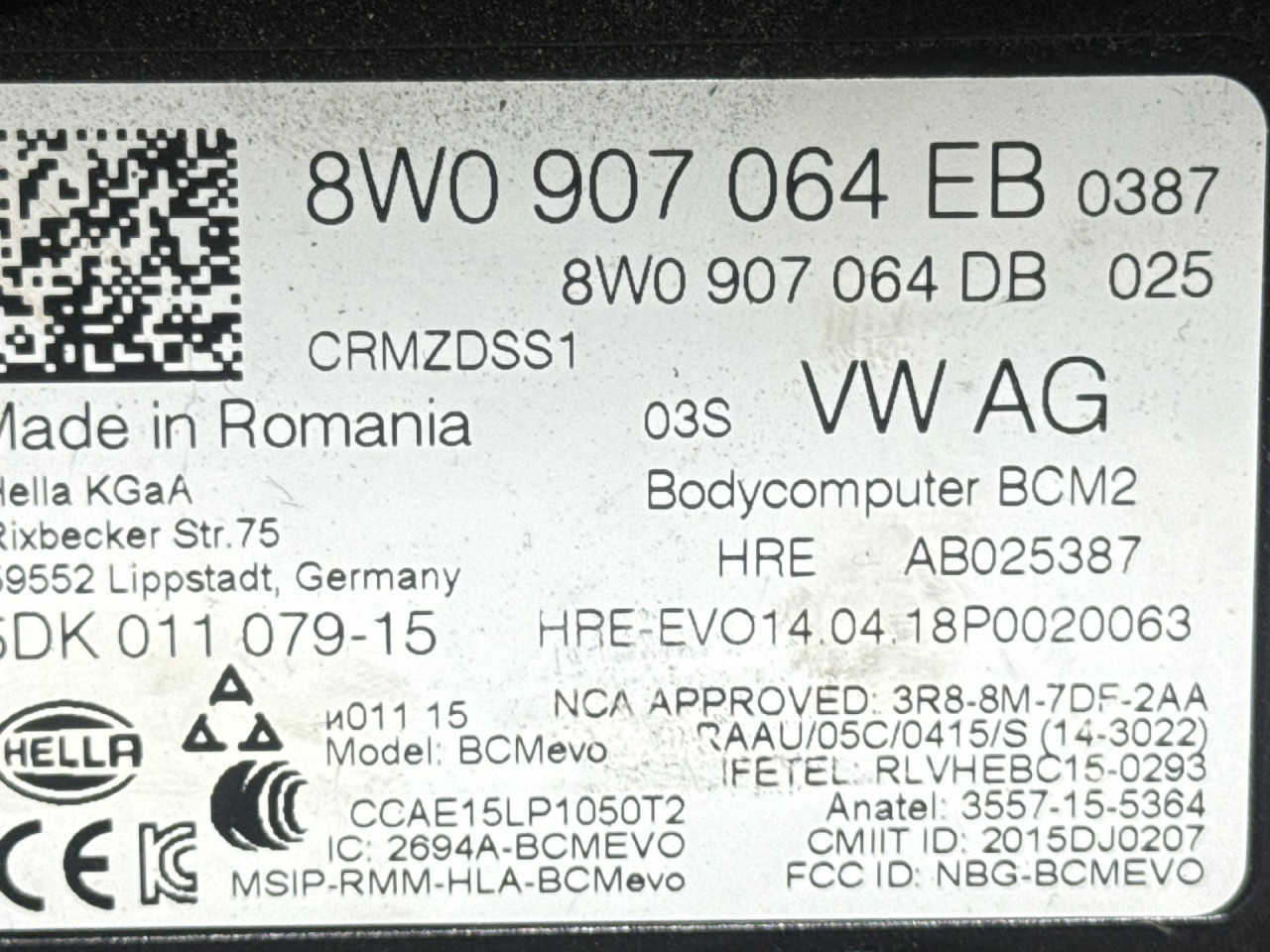 BCM ELEKTRONIKA AUDI A5 (F5) COUPE > 17 - 24 8W0907064E