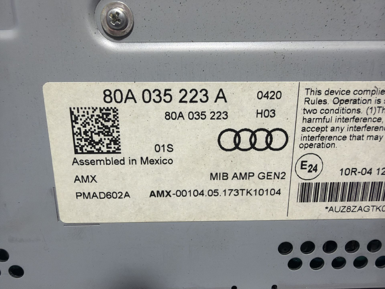 DIJELOVI POJACALO AUDI Q5 (FY) > 17 - 20  3.0 80A035223A