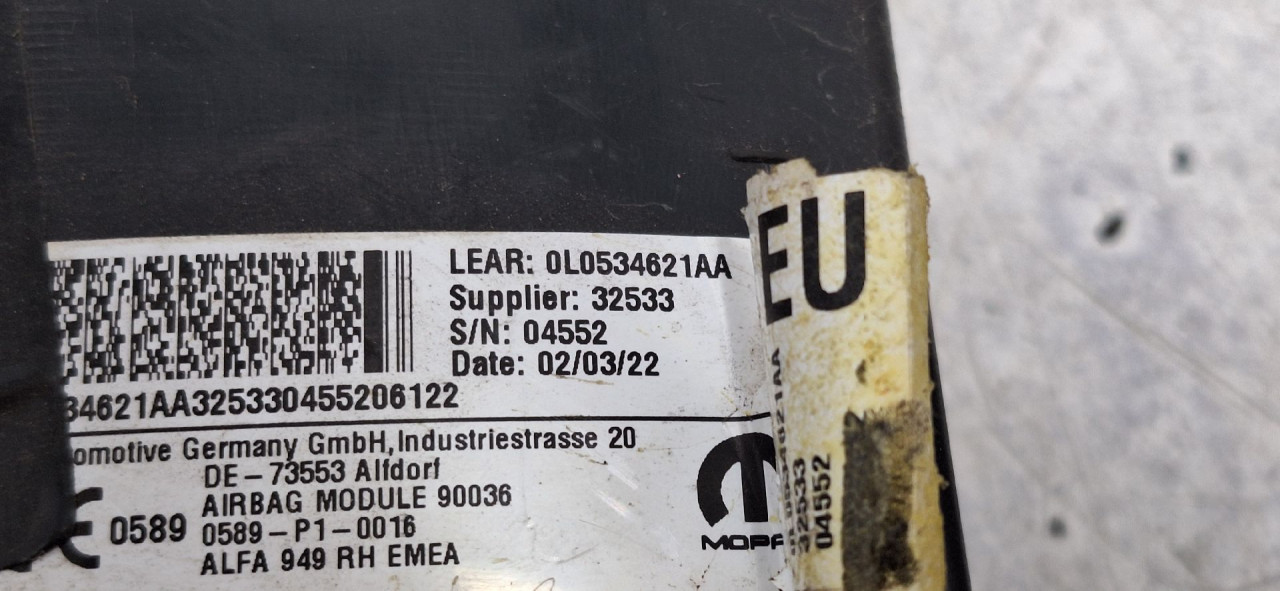 AIRBAG SJEDISTA ALFA ROMEO STELVIO > 17- 0L0534621AA