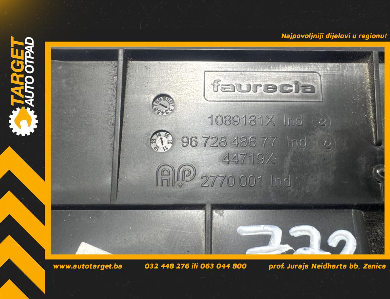 DIJELOVI RESETKA VENTILACIJE PEUGEOT 2008 > 13-16 1.6 9672848677